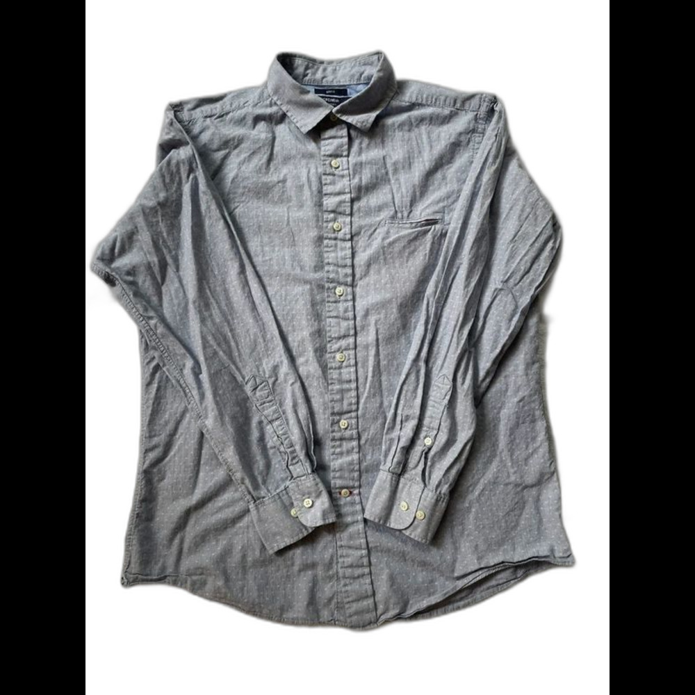 Cremieux Shirt Men’s Size L Blue White Stripe Long Sleeve Slim Fit